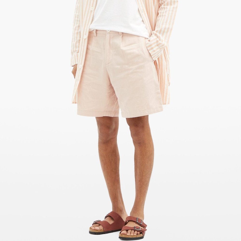 Smr Days Herringbone Cotton Chino Shorts  Pink  L
